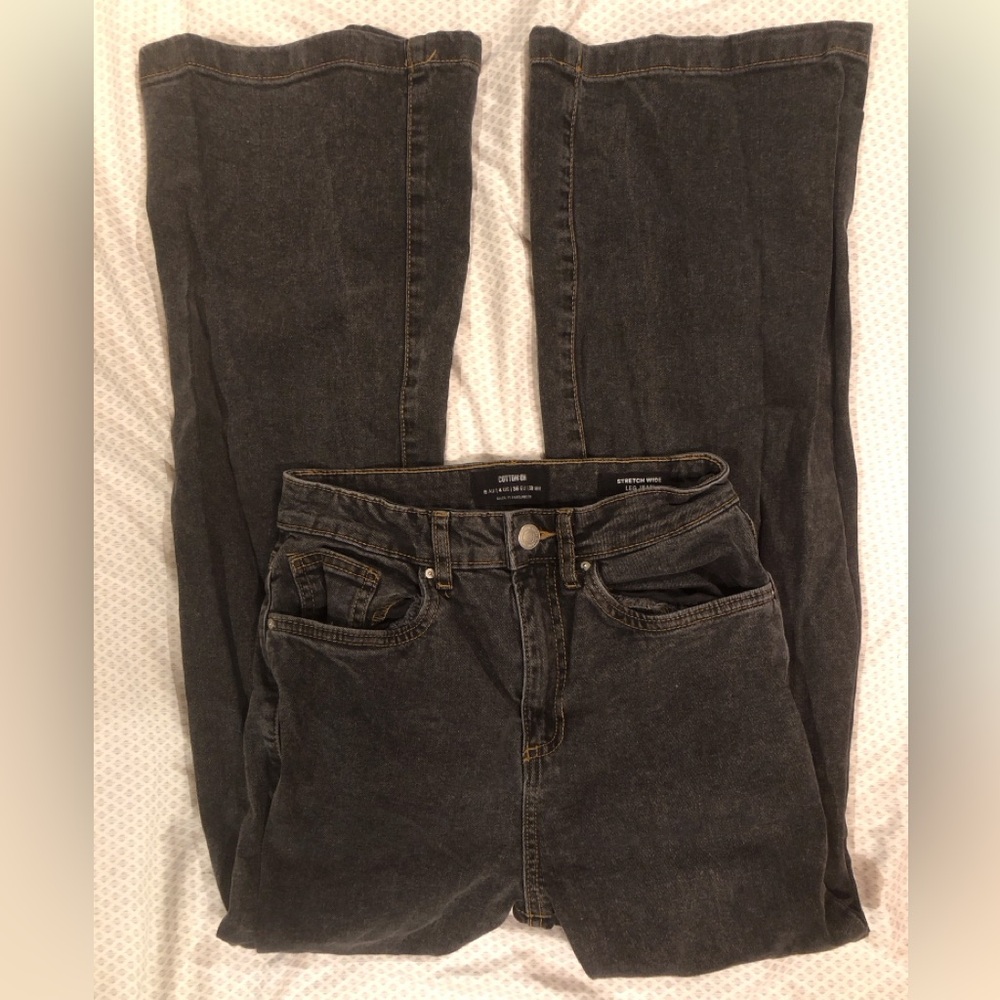 Cotton On High Rise Wide Leg Black Jeans